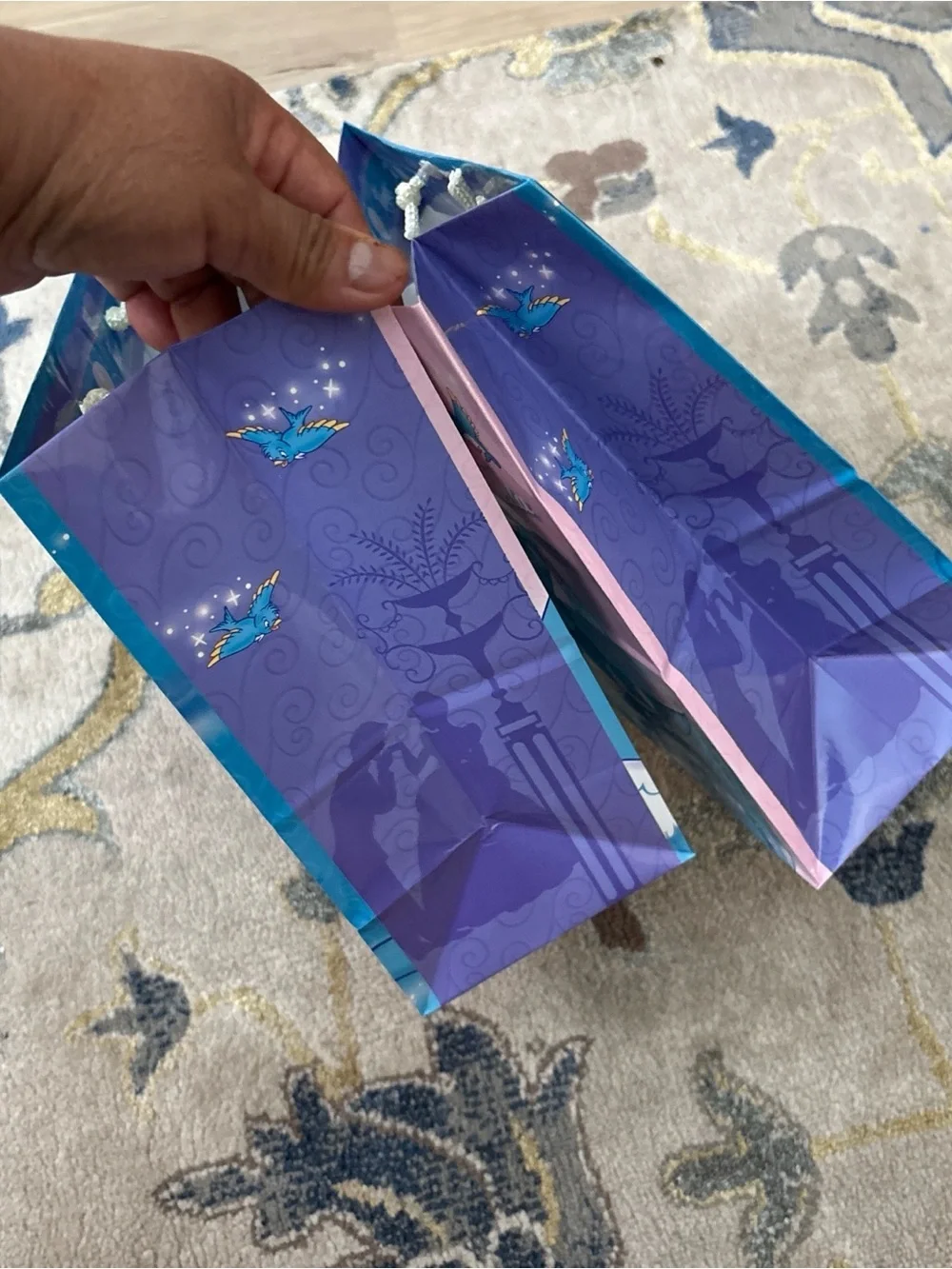 Set Of 2 Hallmark Walt Disney Cinderella Gift Bag - Lavender & White
